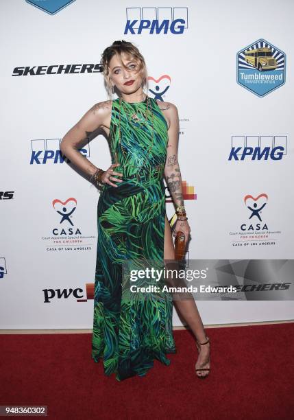Paris Jackson arrives at the CASA of Los Angeles' 2018 Evening to Foster Dreams Gala at The Beverly Hilton Hotel on April 18, 2018 in Beverly Hills,...