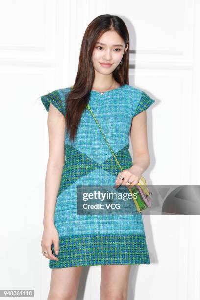 Actress Lin Yun attends Chanel Coco Crush event on April 18, 2018 in Beijing, China.