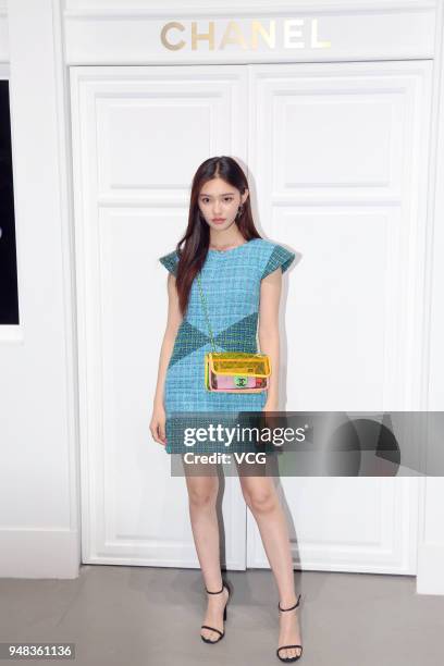 Actress Lin Yun attends Chanel Coco Crush event on April 18, 2018 in Beijing, China.