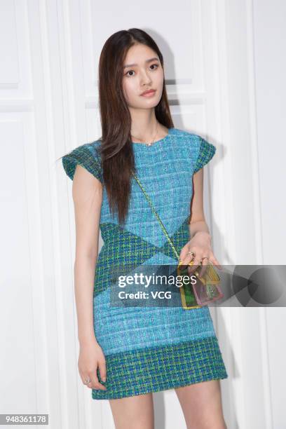 Actress Lin Yun attends Chanel Coco Crush event on April 18, 2018 in Beijing, China.