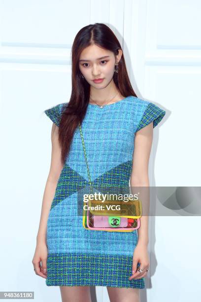 Actress Lin Yun attends Chanel Coco Crush event on April 18, 2018 in Beijing, China.