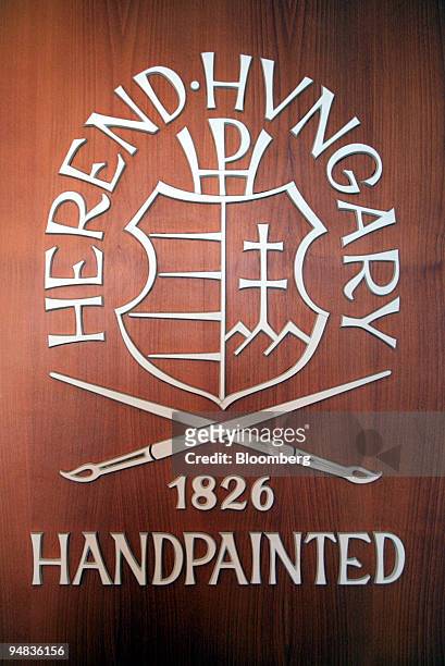 The coat of arms of Herend Porcelain Manufactory Ltd. Seen in Herend, Hungary, Friday, December 2, 2005.