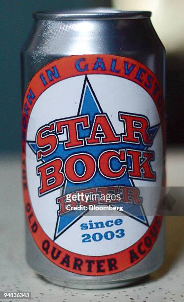 Can of Star Bock beer is pictured on the bar at the Old Quarter Accoustic Cafe in Galveston, Texas, on Tuesday, April 27, 2004. Bar owner and Rex...