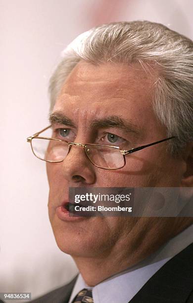 Rex W. Tillerson, President, ExxonMobil speaks during a panel of the CSIS conference on Global Energy Security in Washington, DC on April 27, 2004.