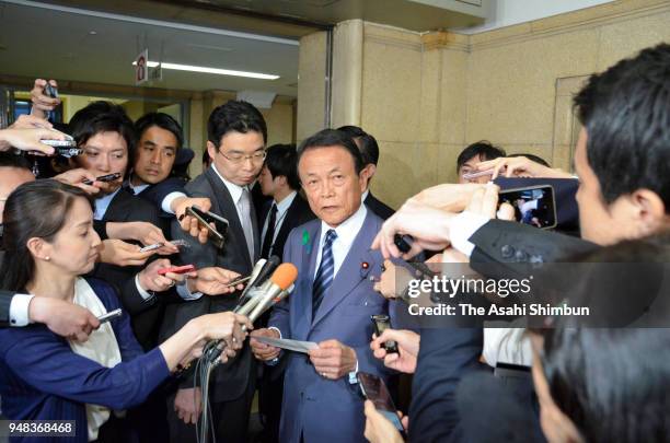 Finance Minister Taro Aso announced that Junichi Fukuda, the top bureaucrat at the Finance Ministry resigned on April 18, 2018 in Tokyo, Japan....