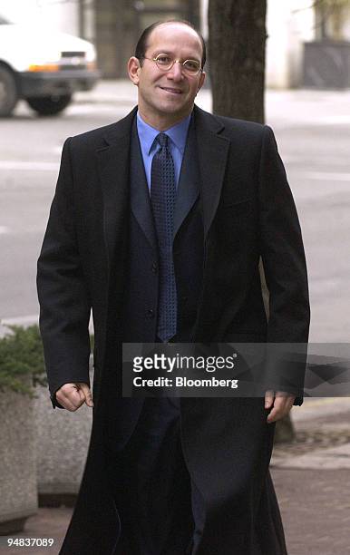 Howard Lutnick, CEO, Cantor Fitzgerald, arrives at the federal court house in Wilmington, Delaware on Wednesday, February 9, 2005 to testify in a...