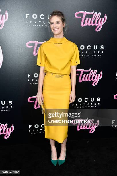 Mackenzie Davis attends the premiere of Focus Features' "Tully" at Regal LA Live Stadium 14 on April 18, 2018 in Los Angeles, California.