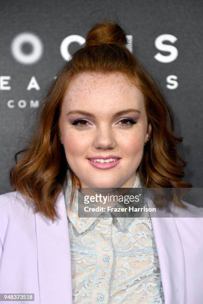 Shannon Purser attends the premiere of Focus Features' "Tully" at Regal LA Live Stadium 14 on April 18, 2018 in Los Angeles, California.