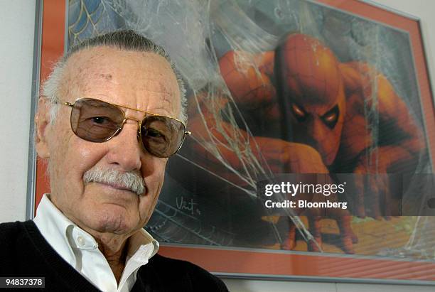 Stan Lee poses in his office at POW! Entertainment in Beverly Hills, California, February 8, 2005.