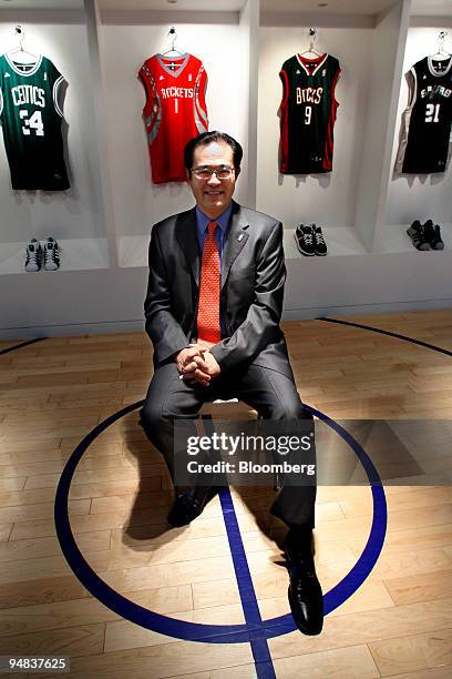 Tim Chen, chief executive officer of Greater China for the National Basketball Association , poses for a portrait at the company's office in Beijing,...