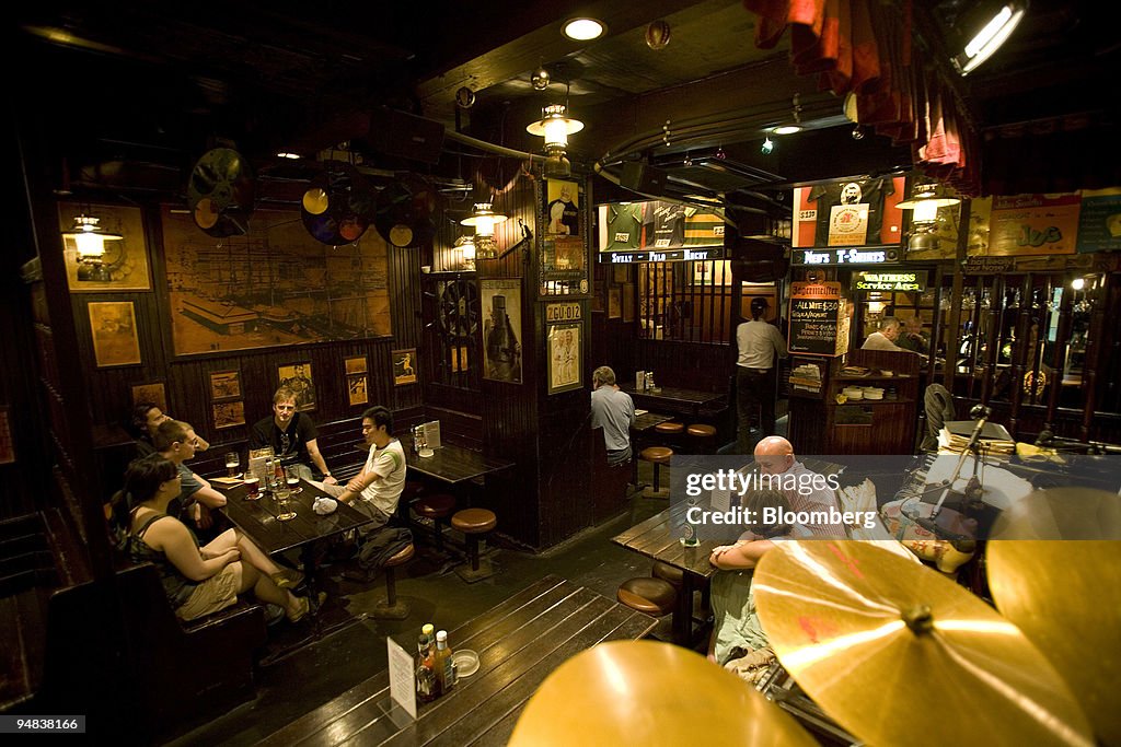 Patrons dine at "Ned Kelly's Last Stand" in Hong Kong, China