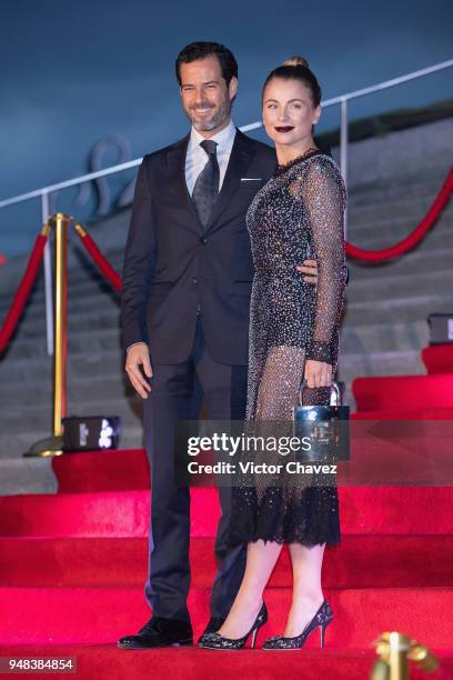 Carlos Emiliano Salinas and Ludwika Paleta attend the Dolce & Gabbana Alta Moda and Alta Sartoria collections fashion show at Soumaya Museum on April...