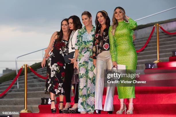 Ines Gomez Mont and Galilea Montijo attend the Dolce & Gabbana Alta Moda and Alta Sartoria collections fashion show at Soumaya Museum on April 18,...