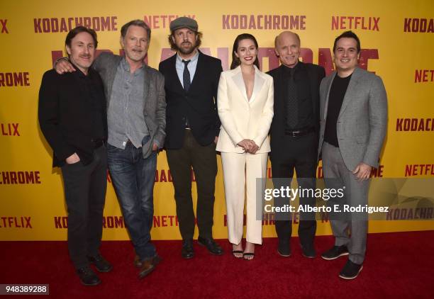 Jonathan Tropper, Bruce Greenwood, Jason Sudeikis, Elizabeth Olsen,Ed Harris and Mark Raso attend the premiere of Netflix's "Kodachrome" at ArcLight...