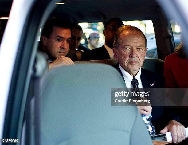 Ted Stevens, U.S. Senator from Alaska, leaves U.S. District Court after a hearing in Washington, D.C., U.S., on Thursday, Oct. 2, 2008. A federal...