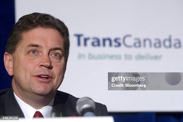 Harold N. Kvisle ,President and Chief Executive Officer, TransCanada Corporation delivers the companies financial report at the company's annual...