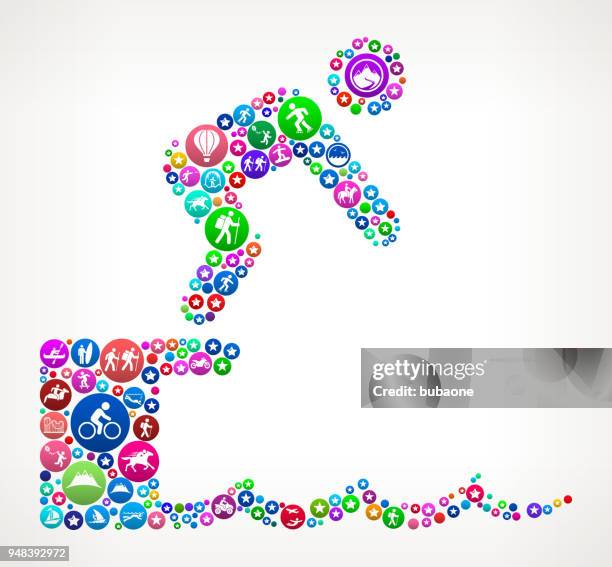 diving adventure travel vector icon pattern - jumping into pool inflatable stock illustrations