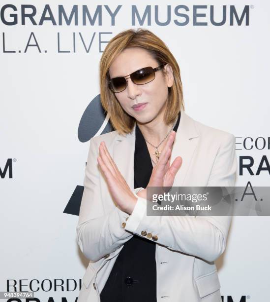 Musician Yoshiki of X Japan attends Reel to Reel: We Are X on April 18, 2018 in Los Angeles, California.