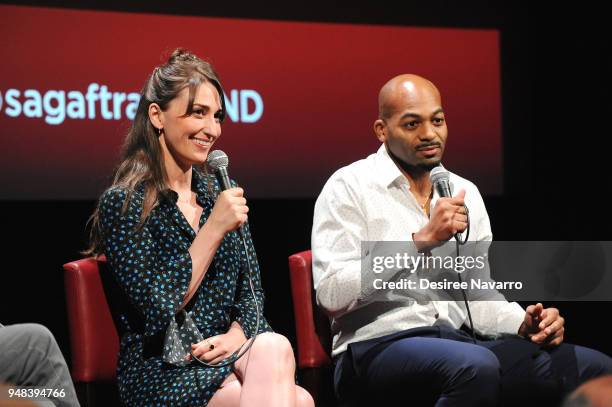 Singer Sara Bareilles and actor Brandon Victor Dixon attend SAG-AFTRA Foundation Conversatons: 'Jesus Christ Superstar Live In Concert' at The Robin...