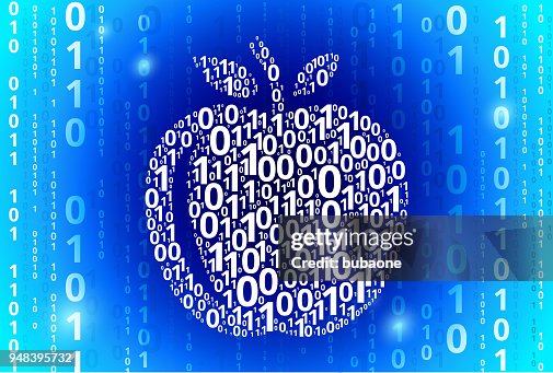 Apple Binary Code Blue Vector Pattern Background High-Res Vector ...