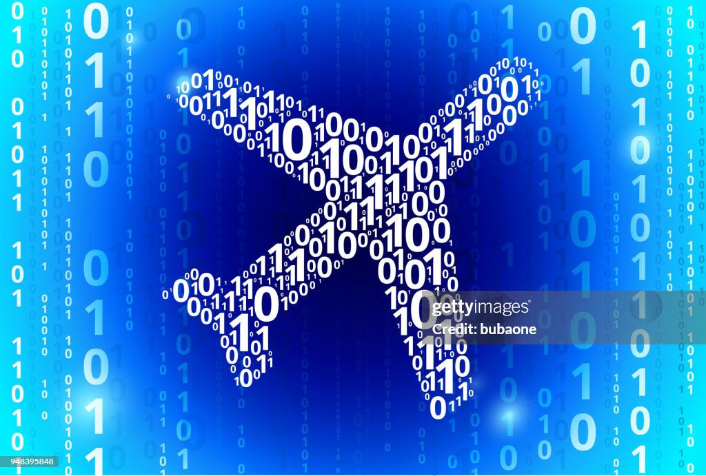 Airplane Binary Code Blue Vector Pattern Background High-Res Vector ...