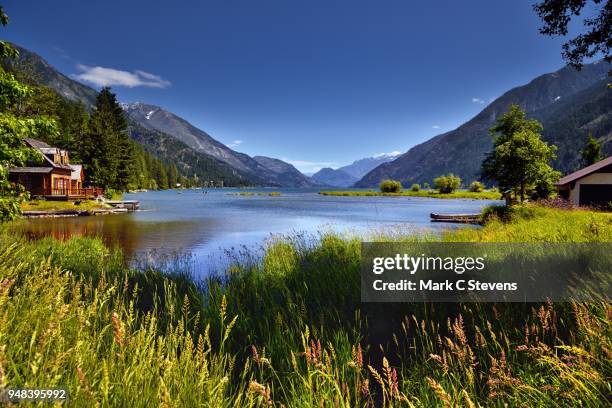 there is a rapture on the lonely shore - lake chelan stock pictures, royalty-free photos & images