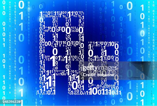 Building Binary Code Blue Vector Pattern Background Building Binary Code Blue Vector Pattern Background