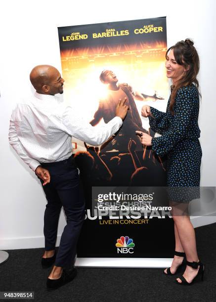 Actor Brandon Victor Dixon and singer Sara Bareilles attend SAG-AFTRA Foundation Conversatons: 'Jesus Christ Superstar Live In Concert' at The Robin...