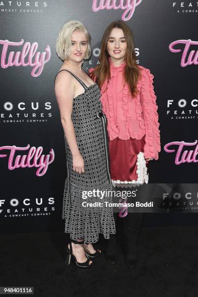 Mady Dever and Kaitlyn Dever attend the Premiere Of Focus Features' "Tully" at Regal LA Live Stadium 14 on April 18, 2018 in Los Angeles, California.