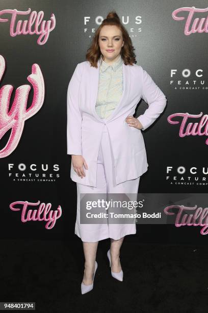 Shannon Purser attends the Premiere Of Focus Features' "Tully" at Regal LA Live Stadium 14 on April 18, 2018 in Los Angeles, California.