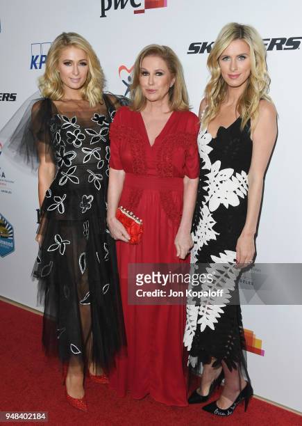 Paris Hilton, Kathy Hilton and Nicky Hilton attend CASA Of Los Angeles' 2018 Evening To Foster Dreams Gala at The Beverly Hilton Hotel on April 18,...