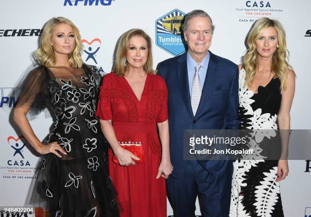 Paris Hilton, Kathy Hilton, Richard Hilton and Nicky Hilton attend CASA Of Los Angeles' 2018 Evening To Foster Dreams Gala at The Beverly Hilton...