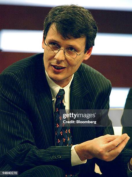 Thorsten Heins, a member of the Group Board of Siemens Communications speaks at the International Press Colloquium of Deutsche Telekom AG in Bonn,...