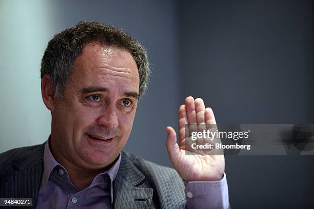 Ferran Adria Acosta, the chef at the Michelin starred El Bulli restaurant speaks during an interview in London, U.K., on Tuesday, Sept. 30, 2008. El...