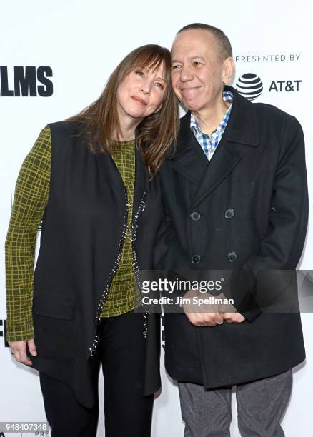 Actress Laraine Newman and comedian Gilbert Gottfried attend the 2018 Tribeca Film Festival opening night premiere of "Love, Gilda" at Beacon Theatre...
