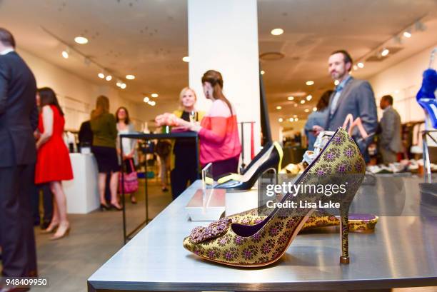 Close up of Manolo Blahnik shoes during Barneys New York Foundation Celebrates UNICEF USA at Barneys New York In Philadelphia, hosted by Jennifer...