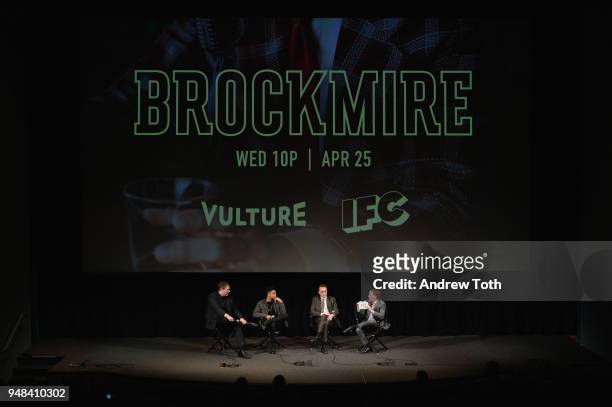 Joel Church-Cooper, Tyrel Jackson Williams, Hank Azaria and Bob Costas speak onstage during the Vulture + IFC celebrate the Season 2 premiere of...