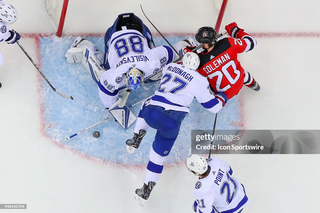 NHL: APR 18 Stanley Cup Playoffs First Round Game 4 - Lightning at Devils