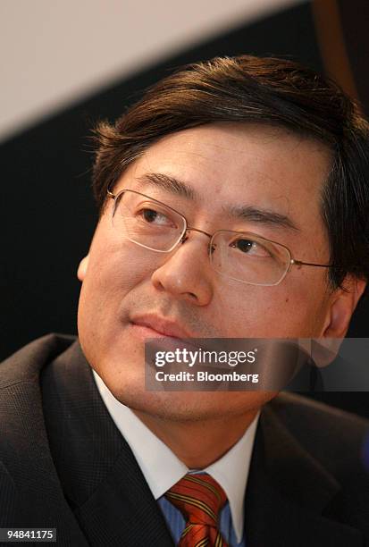 Yang Yuanqing, chairman of Lenovo Group Ltd., attends the Forbe's Businessmen of the Year news conference in Shanghai, China, on Tuesday, Dec. 9,...