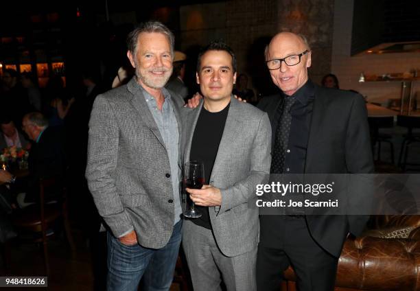 Bruce Greenwood, Mark Raso, and Ed Harris attend Los Angeles special screening of Netflix's film 'KODACHROME' on April 18, 2018 in Hollywood,...