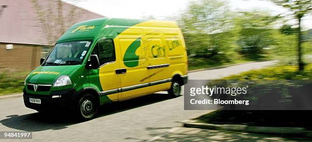 City Link delivery vehicle returns to the depot in Hemel Hempstead, Hertfordshire, U.K., on Friday, May 2, 2008. Rentokil Initial Plc, the world's...