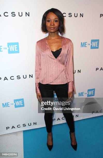 Personality Zuri Hall attends Party with a Purpose x PacSun WE Day pre-party at The Peppermint Club on April 18, 2018 in Los Angeles, California.