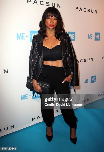 Actress Monique Coleman attends Party with a Purpose x PacSun WE Day pre-party at The Peppermint Club on April 18, 2018 in Los Angeles, California.