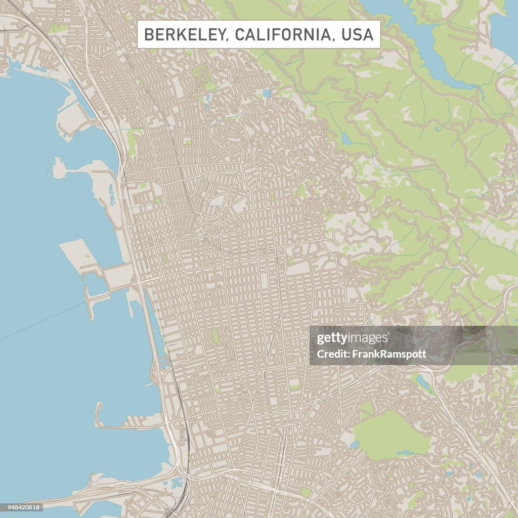 Berkeley California US City Street Map