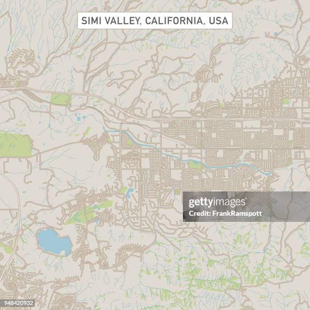 カリフォルニア州シミバレー米国街マップ - simi valley点のイラスト素材／クリップアート素材／マンガ素材／アイコン素材