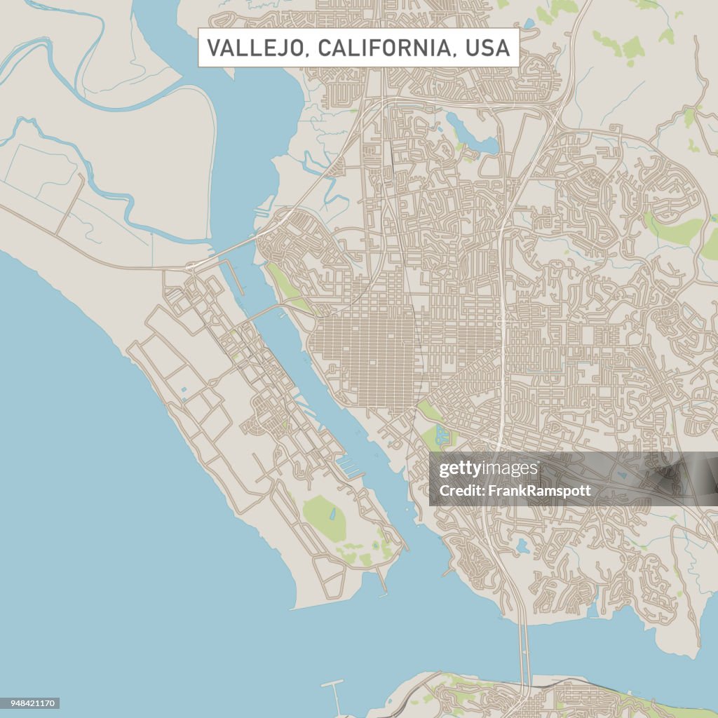 Vallejo California US City Street Map