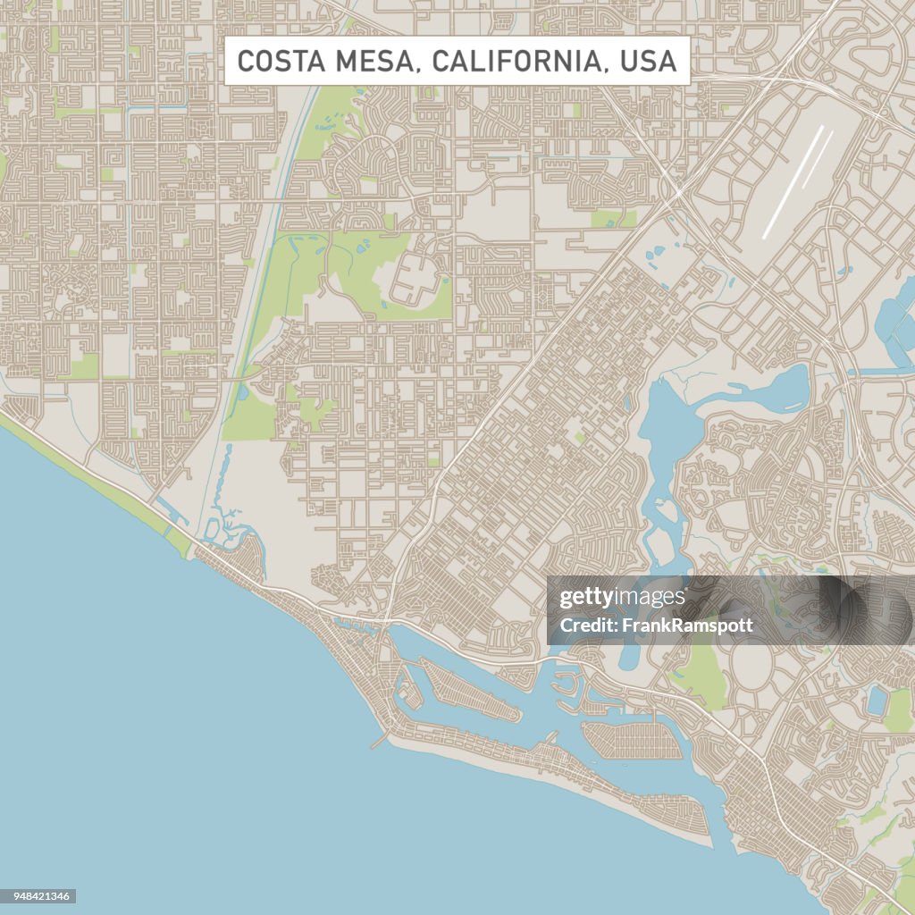 Costa Mesa California US City Street Map