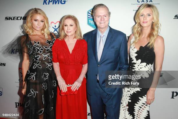 Paris Hilton, Kathy Hilton Rick Hilton and Nicky Hilton Rothschild attend the CASA Of Los Angeles' 2018 Evening To Foster Dreams Gala at The Beverly...