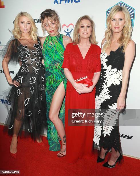 Paris Hilton, Paris Jackson, Kathy Hilton and Nicky Hilton Rothschild attend the CASA Of Los Angeles' 2018 Evening To Foster Dreams Gala at The...