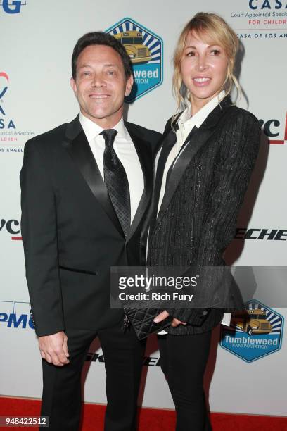 Jordan Belfort and Anne Koppe attend the CASA Of Los Angeles' 2018 Evening To Foster Dreams Gala at The Beverly Hilton Hotel on April 18, 2018 in...